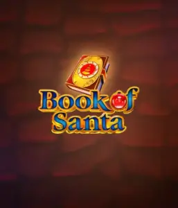 Celebrate the festive spirit with the Book of Santa game by Endorphina, highlighting an elegant golden book emblazoned with Santa's iconic symbol. This graphic evokes the magic and mystery of Christmas, set against a warm red background. Great for holiday season gaming, promising a charming adventure. 