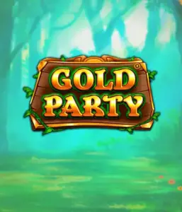 Enter the fairy-tale forest of the Gold Party game by Pragmatic Play, featuring a rustically styled wooden sign decorated with golden letters. The background features a misty green forest adding a touch of enchantment to the overall ambiance. Great for those who enjoy nature-themed slots, offering a delightful gaming experience. 